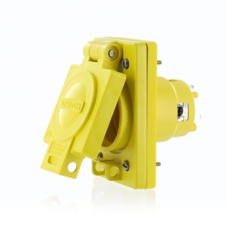 Product image for Receptacle straight single 2P 3W 250V 20AMP yellow