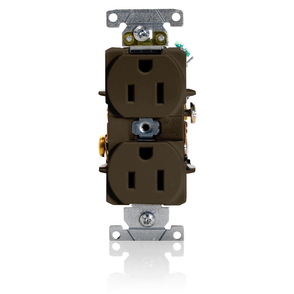Product image for Receptacle 5-15R EHD round duplex 15A 125V bro