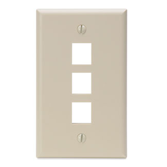 Product image for Cover plate quickport 1 gang 3 ports ivo