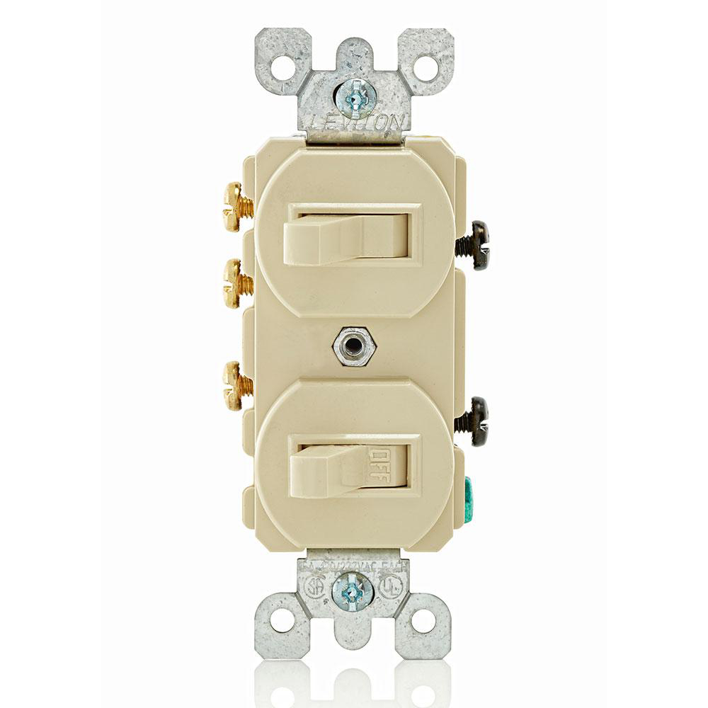 Product image for Combination Switch toggle 1P 3way 120/277V 15A ivory
