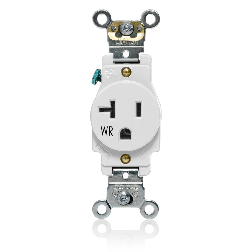 Product image for Weather-Resistant Single Receptacle, 20 Amp, 125 Volt