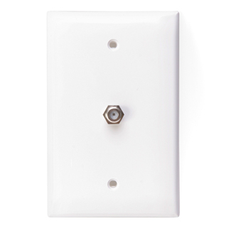 Product image for Wallplate midsize telephone & video nylon white