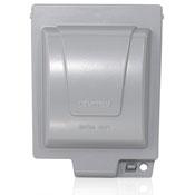 Product image for 2-Gang Weatherproof Cover, Aluminum, Gray