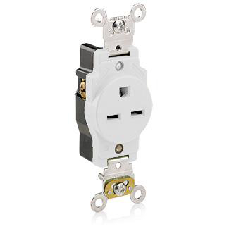 Product image for 15 Amp Single Receptacle/Outlet, Industrial Grade, Self-Grounding