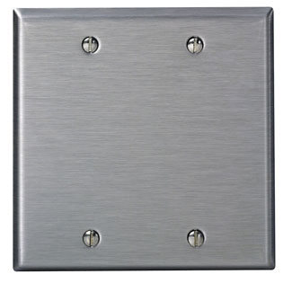 Product image for Wallplate oversized 2-gang no device blank 302SS