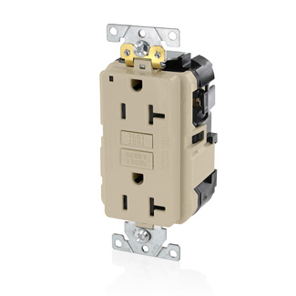 Product image for Receptacle GFCI industrial grade 20A 125V ivory