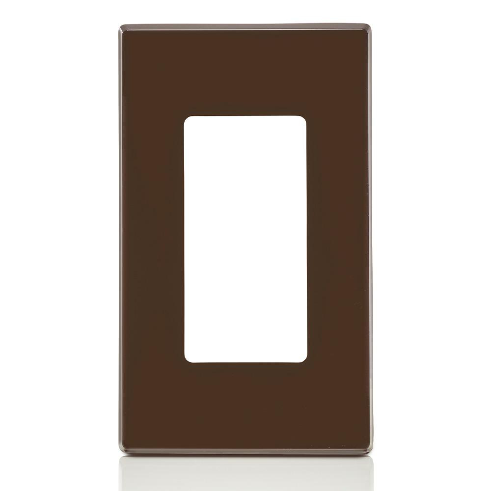 Product image for 1-Gang Decora Plus Screwless Wallplate Polycarbonate, Brown