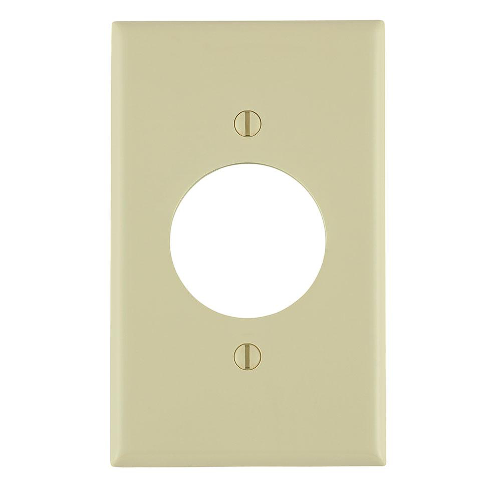 Product image for Wallplate standard 1-gang 1.6" receptacle thermoplastic ivory