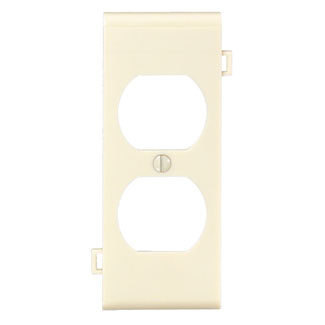 Product image for Wallplate sectional 1-gang duplex center panel thermoplastic ivory