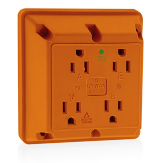 Product image for Receptacle straight 2P3W 125V 15A orange