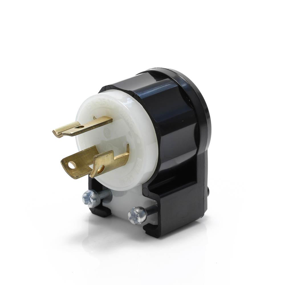 Product image for Plug locking angle 2P 3W 250V 15AMP black-white