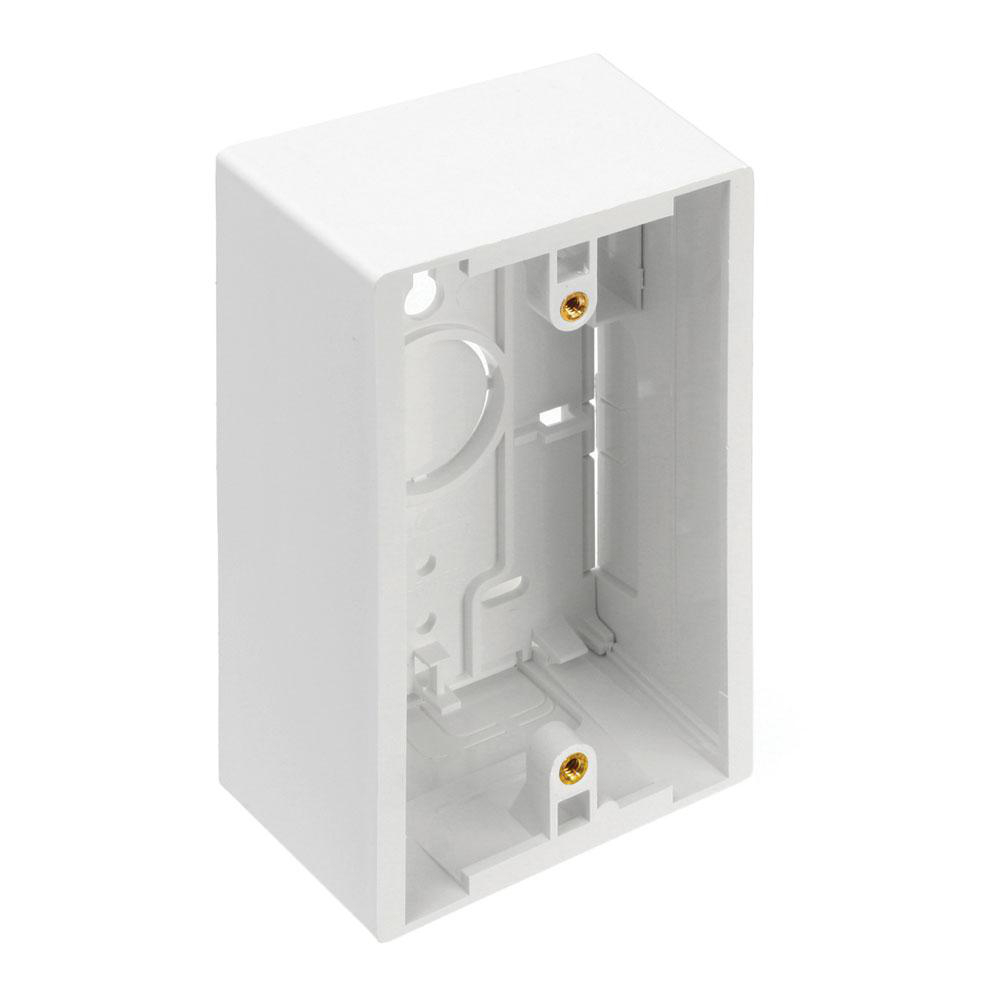 Product image for Back box surface mount plst 1G wht 1.89in depth