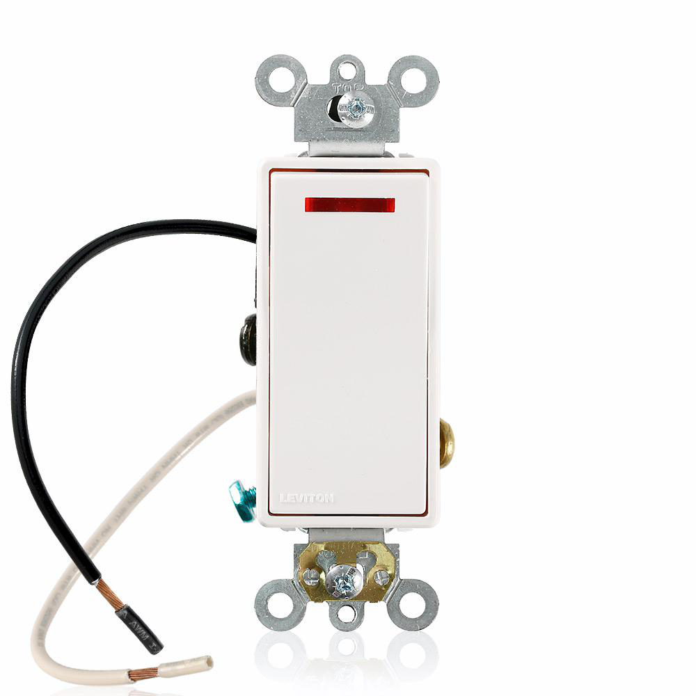 Product image for Switch rocker commercial pilot light 3-way 120V 20AMP white