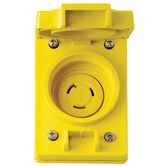Product image for Receptacle locking flush 2P 3W 125V 20AMP yellow