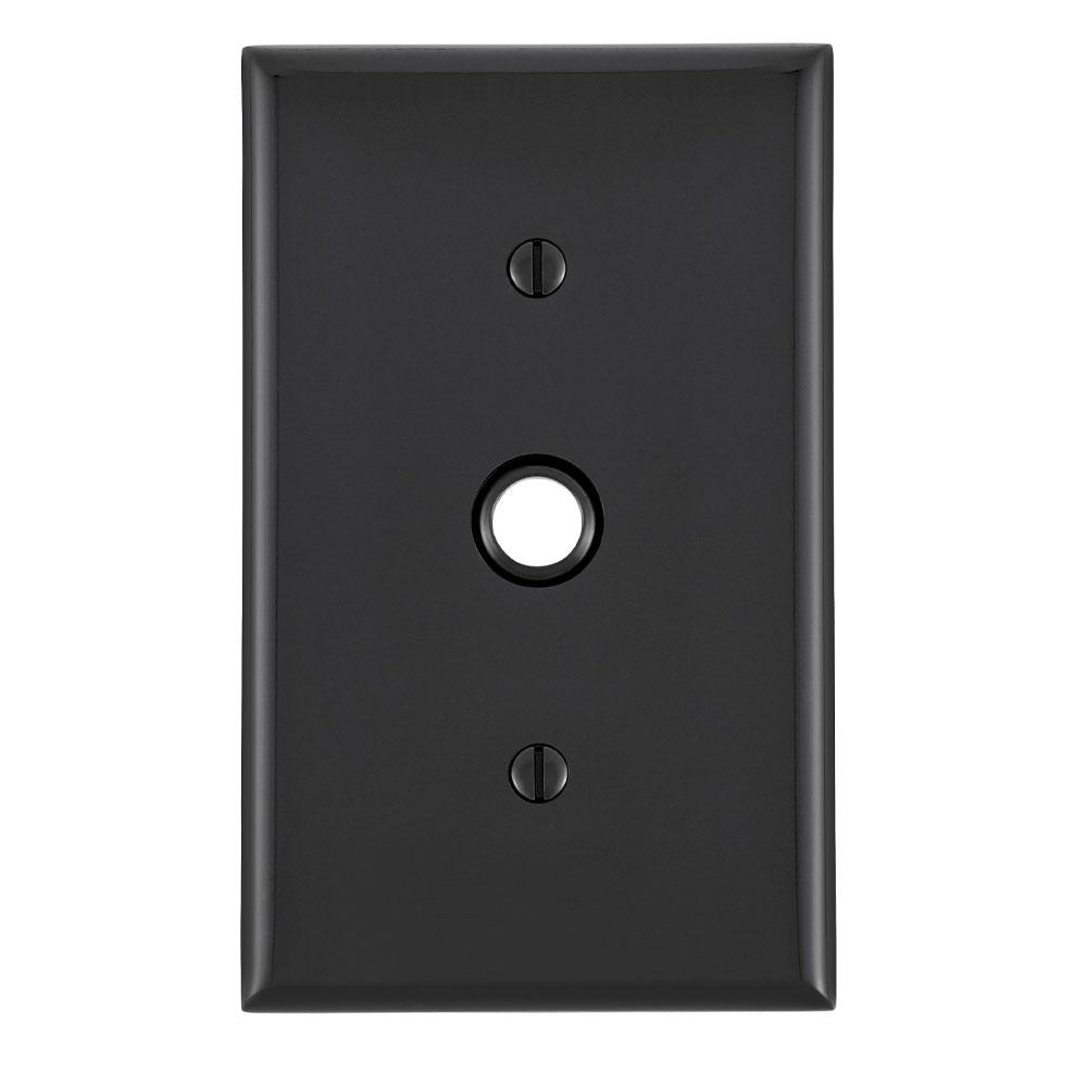 Product image for Wallplate standard 1-gang 1-telephone/cable thermoplastic ebony