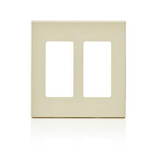 Product image for Wallplate Decora Plus™ screwless 2-gang almond