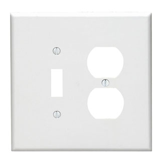 Product image for Wallplate combination 2G 1 toggle 1 duplex white