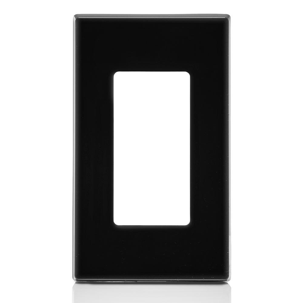 Product image for Wallplate screwless PC 1G snap-on black