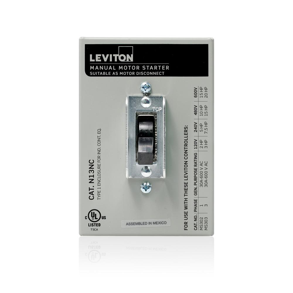 Product image for Enclosure type 1 motor starter switch steel grey