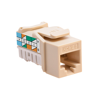Product image for Jack Cat6 snap-in T568A wiring ivory
