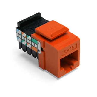 Product image for Connector Cat5 utp 8C orange quickport