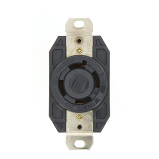 Product image for Receptacle locking flush 3P4W 600V 30A black