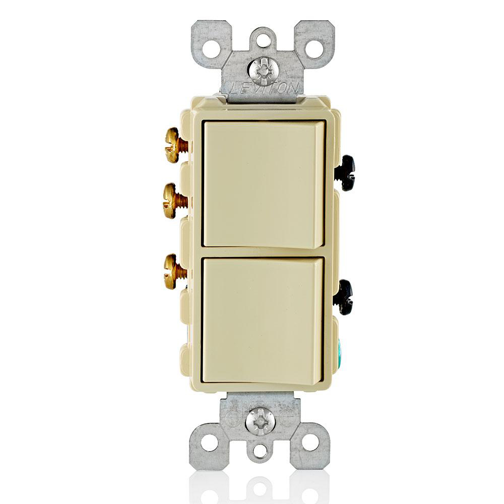 Product image for Switch combination 1-pole/3-way AC 120/277V 15AMP ivory
