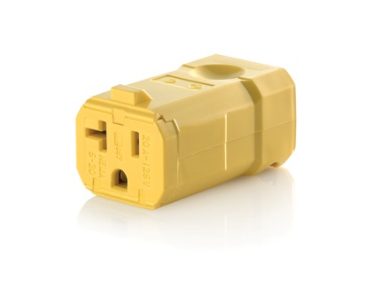 Product image for Connector straight 2P 3W 125V 20AMP yellow