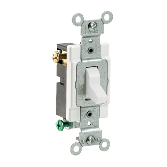 Product image for Switch toggle 15a 120/277v 3-way ac quiet white