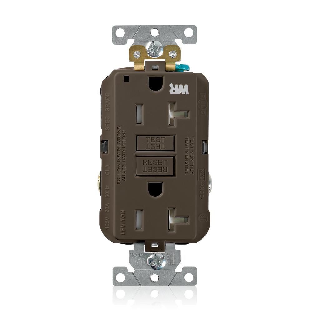 Product image for 20 Amp SmartlockPro® GFCI Receptacle/Outlet, Industrial Grade, Weather and