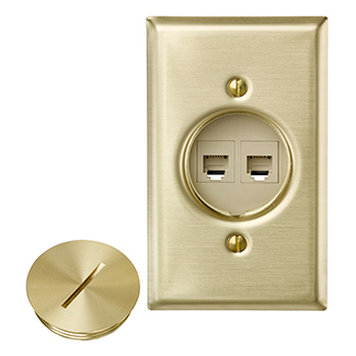 Product image for Assembly telephone jack solid brass