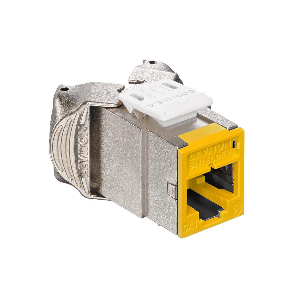 Product image for ATLAS-X1™ Cat 6 Shielded QUICKPORT™ Jack, Yellow