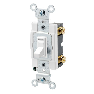 Product image for Switch toggle 20a 120/277v 1pole ac quiet white