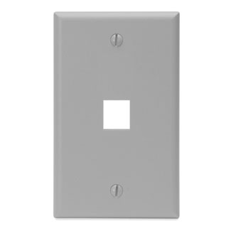 Product image for Wall plate 1G 1port plastic grey quickport