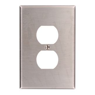 Product image for Wallplate oversized 1-gang 1-duplex receptacle 302SS
