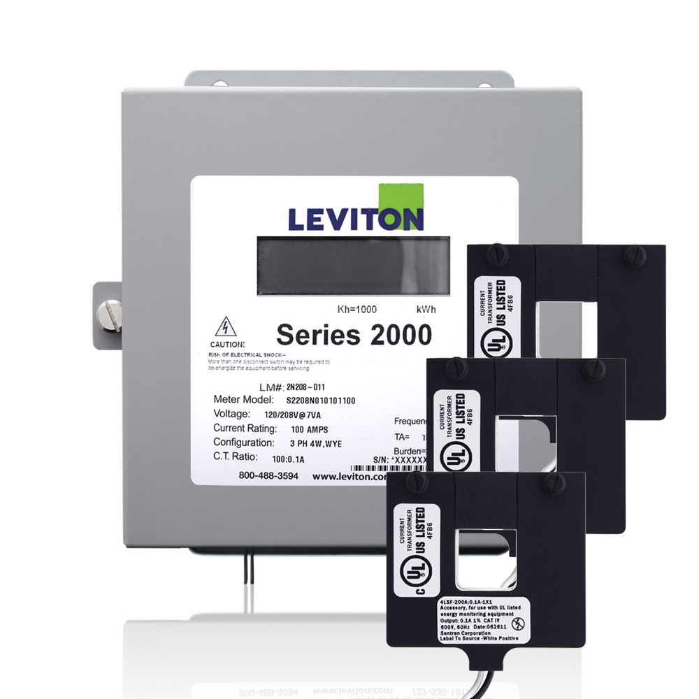 Product image for Submeter, Indoor, 208V, 3 Phase 4 Wire, Max 100A, 3 Split Core Current