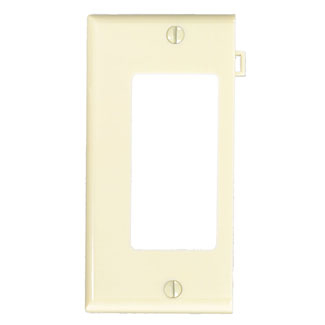 Product image for Wallplate sectional 1-gang decora/GFCI end panel thermoplastic ivory