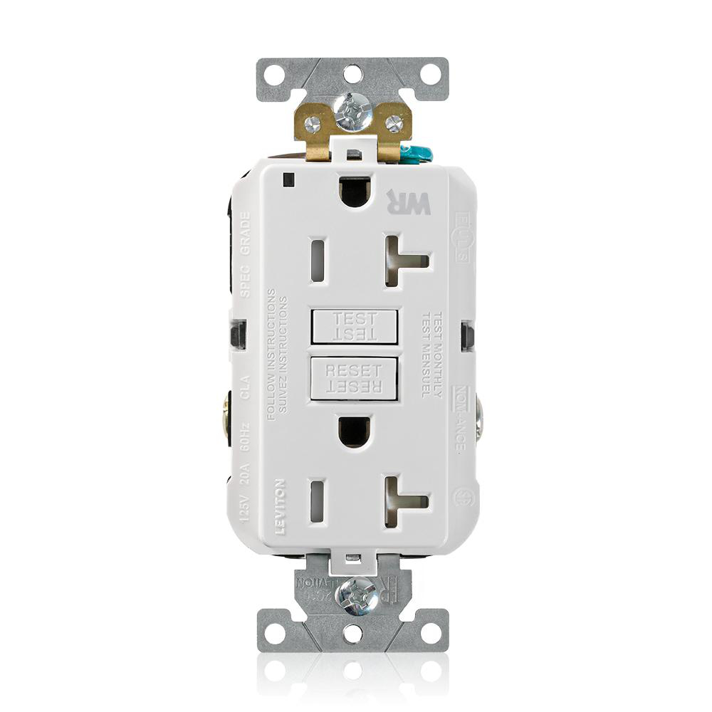 Product image for 20 Amp SmartlockPro® GFCI Receptacle/Outlet, Industrial Grade, Weather and