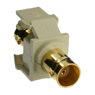 Product image for Connector A/V BNC gold plated feedthrough ivory