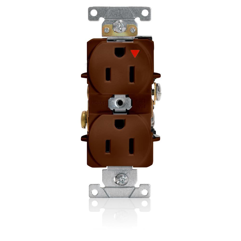 Product image for Receptacle straight 2P3W 125V 15A brown
