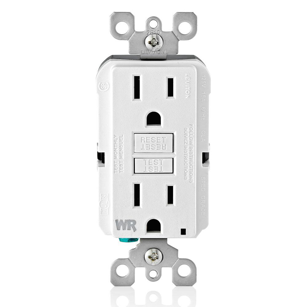 Product image for Receptacle GFCI duplex commercial grade LED 15A 125V white