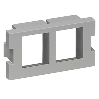 Product image for Insert module adapter 2-port 1 unit high grey