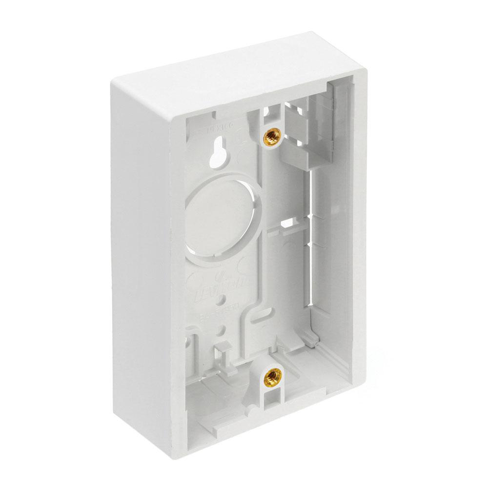 Product image for Back box surface mount plst 1G wht 1.45in depth