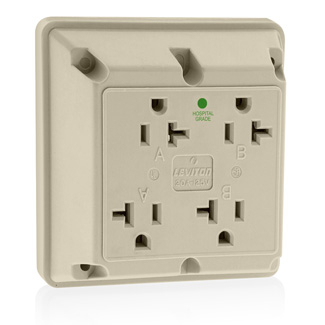 Product image for Receptacle 4-in-1 2-pole 20A 125V ivory