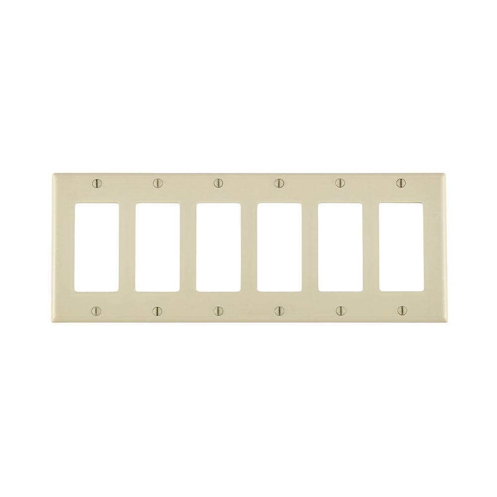 Product image for Wallplate Decora/GFCI device 6G thermoset light almond