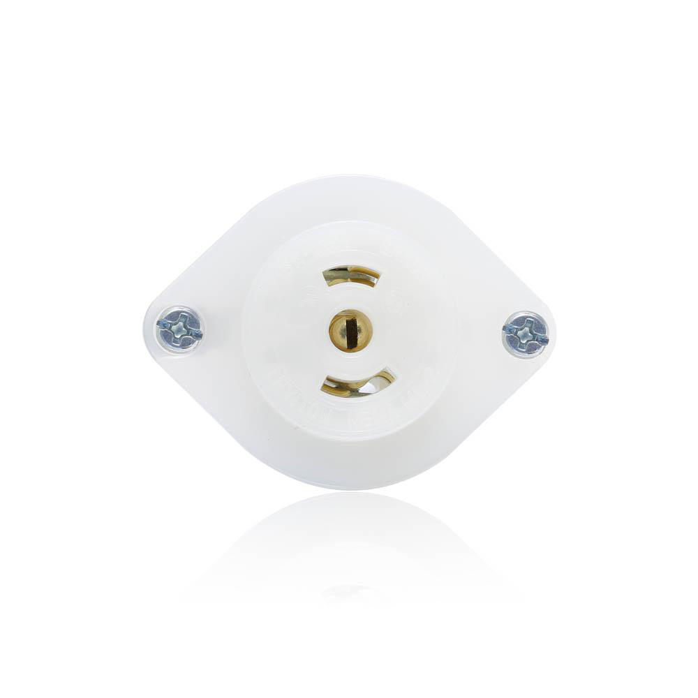 Product image for Receptacle locking flanged outlet 2P 3W 125V 15AMP white
