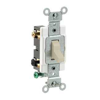 Product image for Switch toggle commercial AC quiet 2-pole 120/277V 15AMP ivory