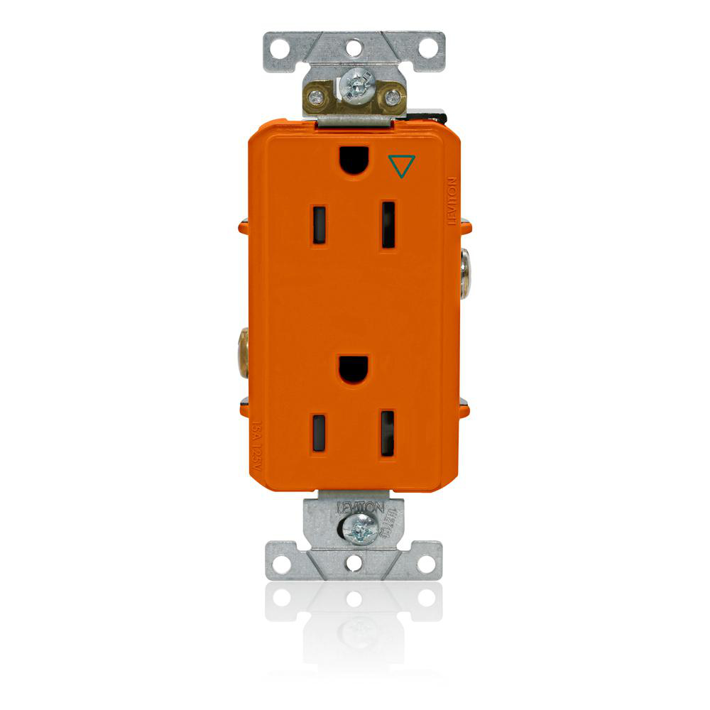 Product image for 15 Amp Decora Plus Isolated Ground Duplex Receptacle/Outlet, Industrial Grade,