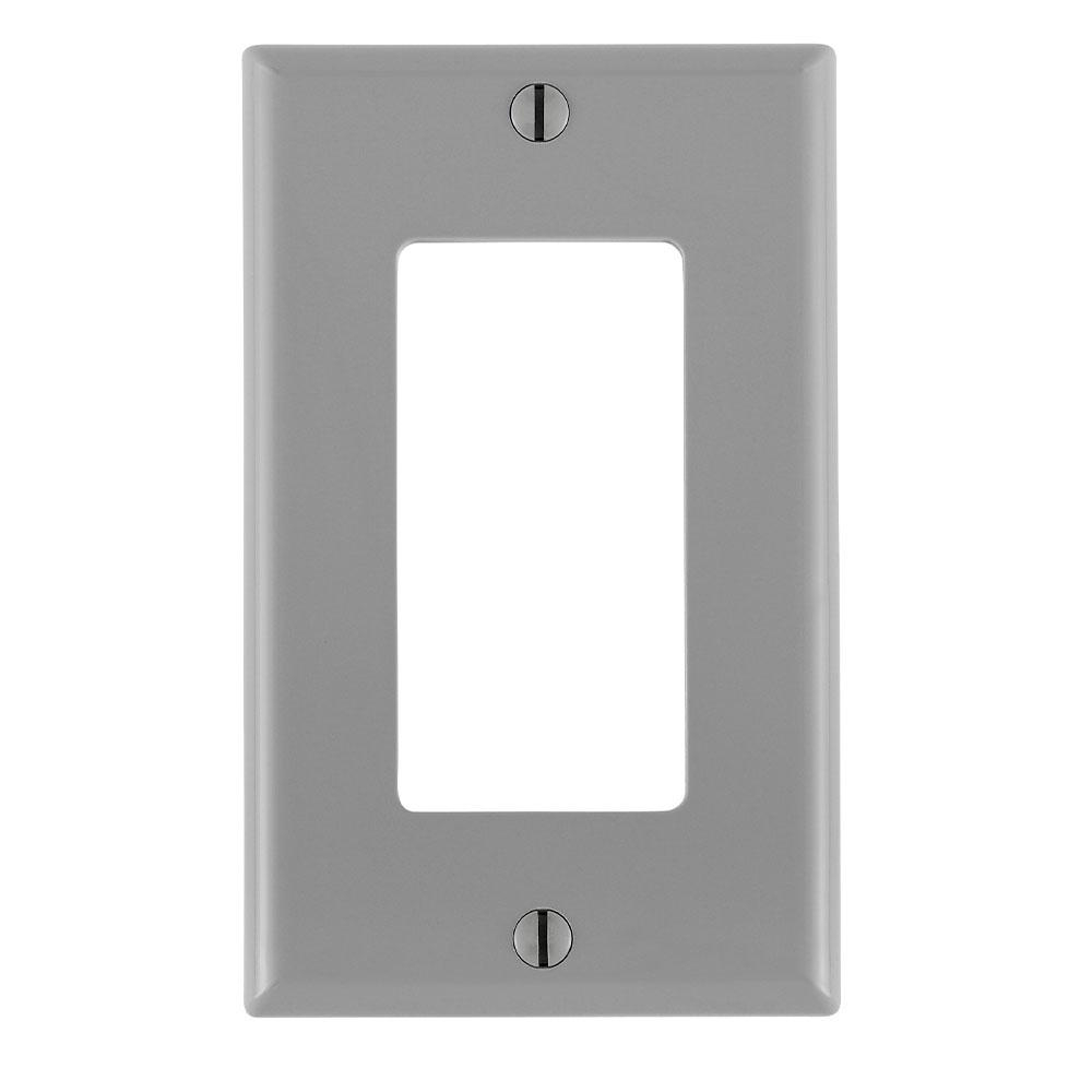Product image for Wallplate standard 1-gang thermoplastic gray