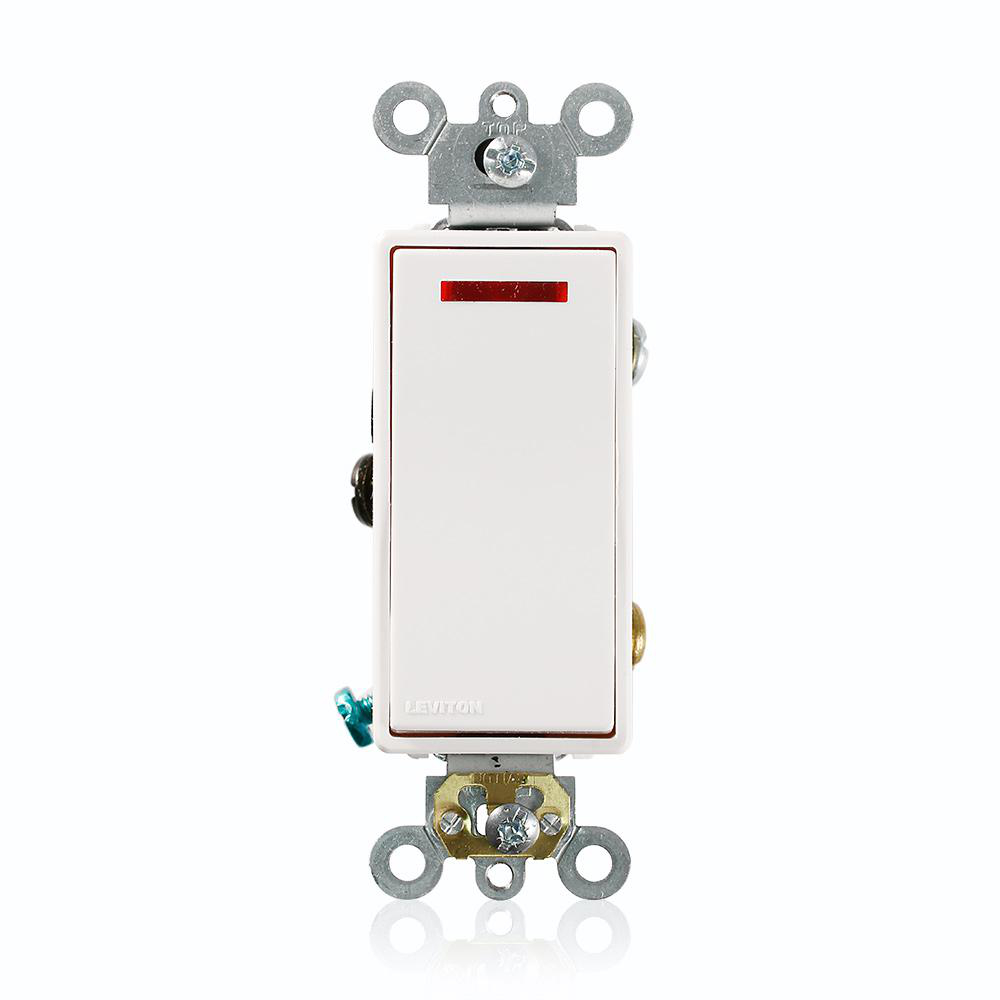 Product image for Switch rocker commercial pilot light 1-pole 277V 20AMP white